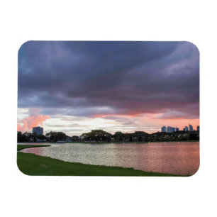 Imán Puesta del sol sobre el parque