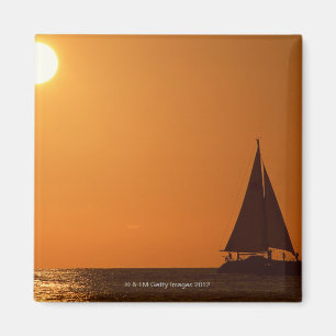 Imán Puesta del sol y yate