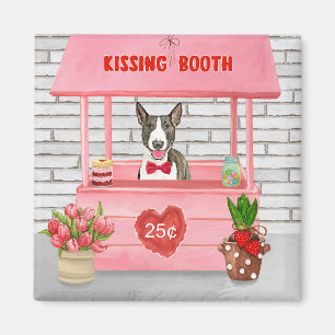 Imán Puesto de besos del perro Bull Terrier el Día de S