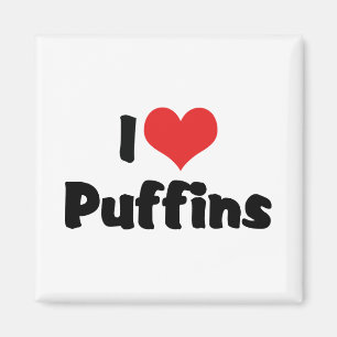 Imán Puffines de Corazón que Amo