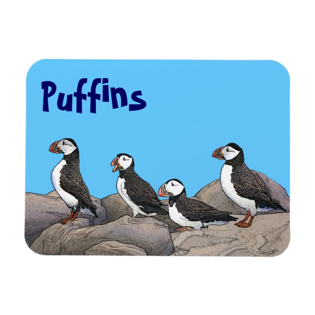 Imán Puffins atlánticos (Horizontal)