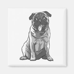 Imán Pug Adorable con Buen Humor