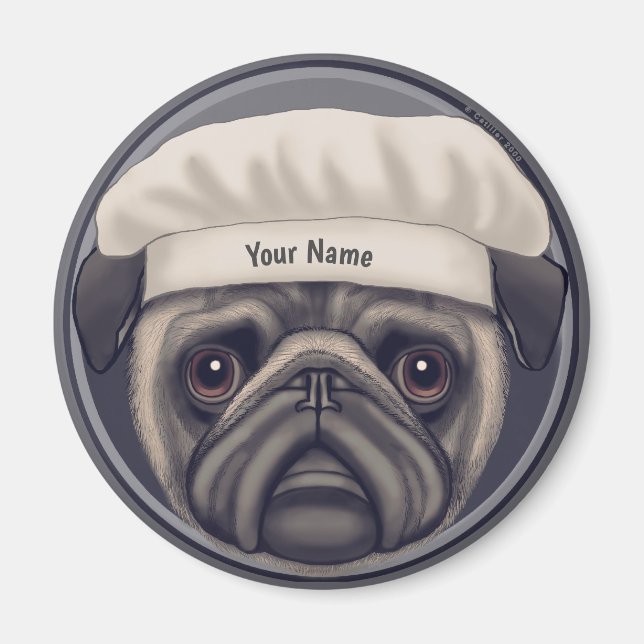 Imán Pug Chef (Frente)