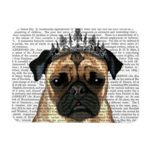 Imán Pug Con Tiara