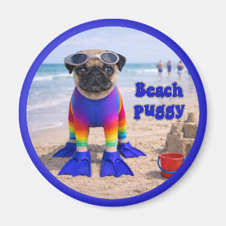 Imán Pug de la playa