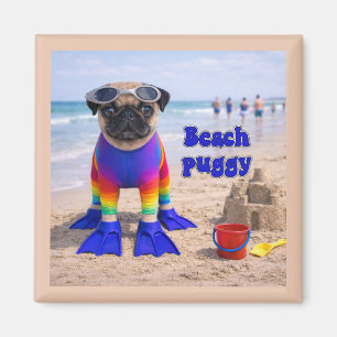 Imán Pug de la playa