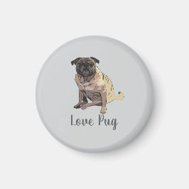 Imán Pug del amor