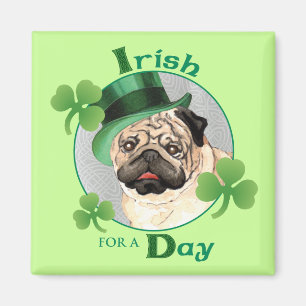 Imán Pug del Día de San Patricio