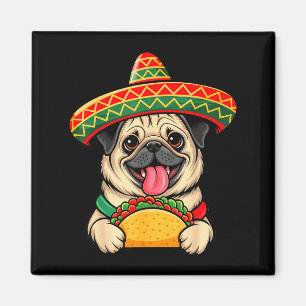 Imán Pug divertido taco pug amante de perro divertido c