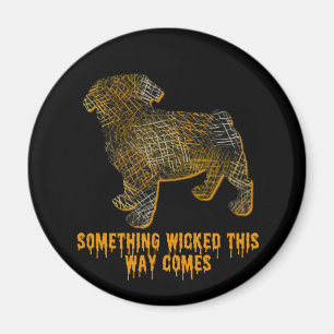 Imán Pug Dog Silhouette Fun Halloween Magnet