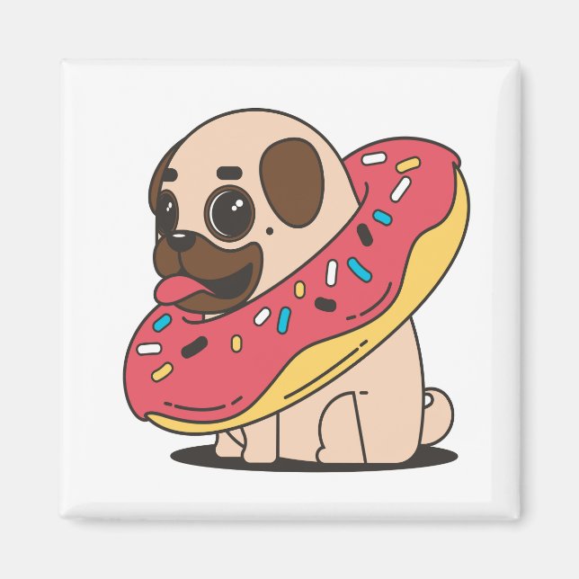 Imán pug donut (Frente)
