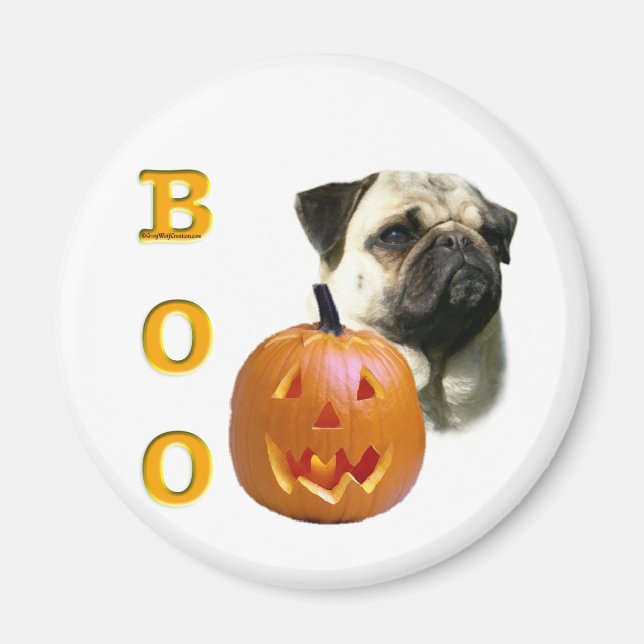 Imán Pug (flauta) Boo (Frente)