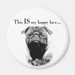 Imán Pug Happy Face