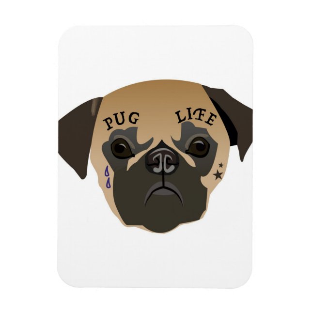 Imán Pug Lovers | Vida útil de cute pug (Vertical)