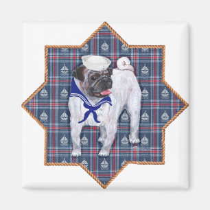 Imán Pug Marinero