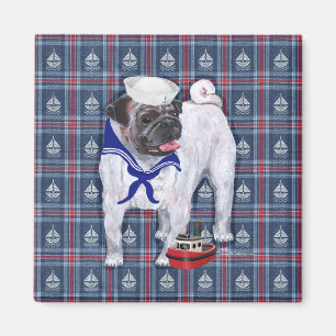 Imán Pug Marinero