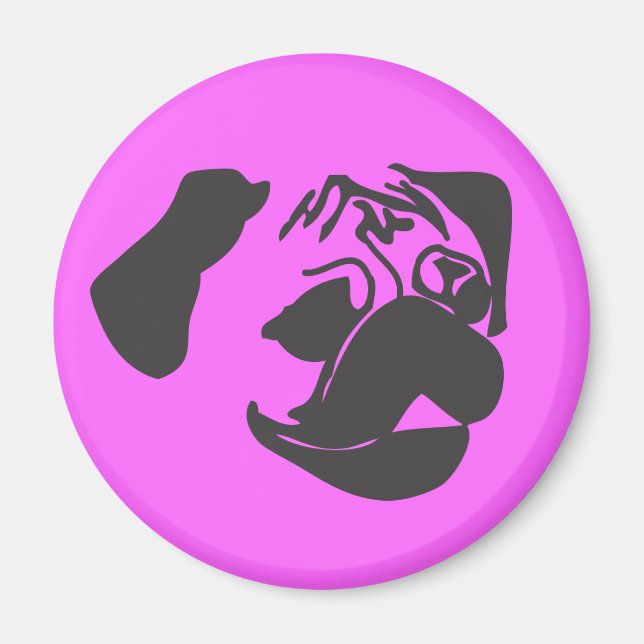 Imán Pug Negro (Frente)