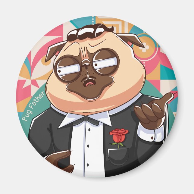 Imán Pug Padre Magnet (Frente)