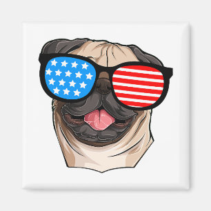 Imán Pug Patriótico