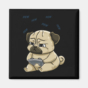 Imán Pug Pew Gamepad Cute Hob
