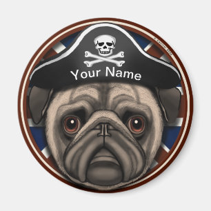 Imán Pug Pirata