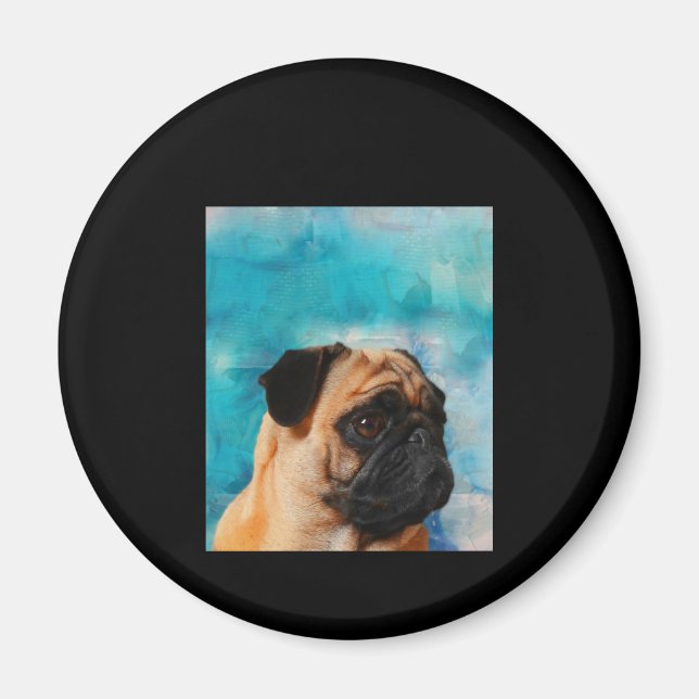 Imán Pug Portrait Cute Pug Face Pug Lover (Frente)