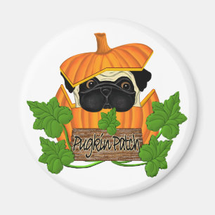 Imán Pug Pumpkin Patch