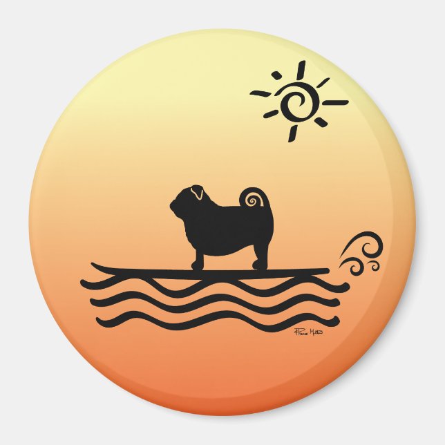 Imán Pug Surf Magnet (Frente)