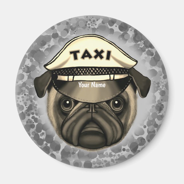 Imán Pug Taxi (Frente)