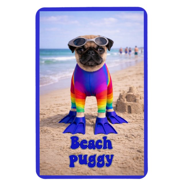 Imán Puggy de la playa (Vertical)