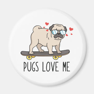 Imán Pugs Love Me