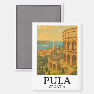 Imán Pula Croatia Arte de viajes - Paisaje costero