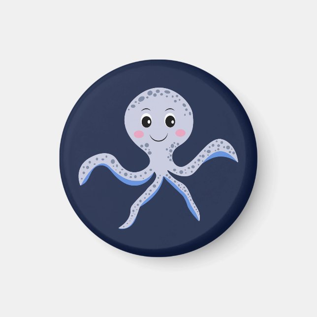 Imán Pulpo bajo el mar patrón infantil (Frente)