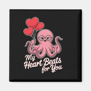 Imán Pulpo Con Corazón Bylloons Mi Corazón Late Por Ti