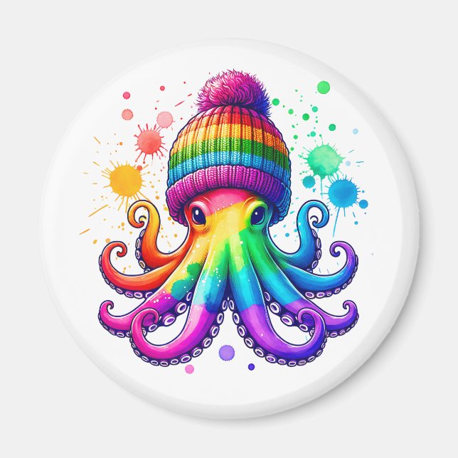 Imán Pulpo con gorro (Frente)