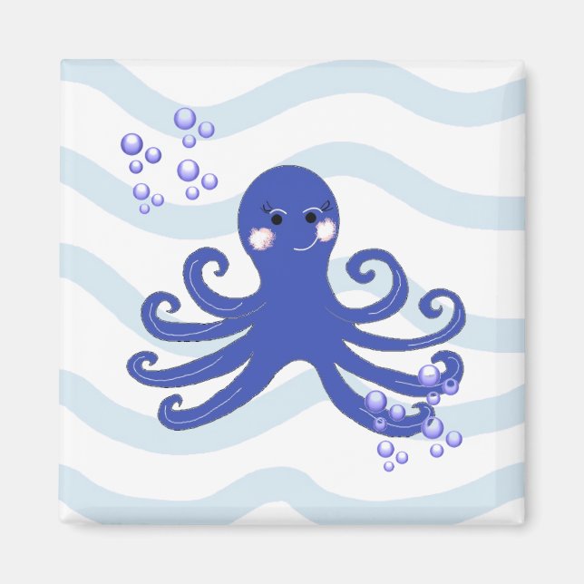 Imán Pulpo de Dibujos Animados (Frente)