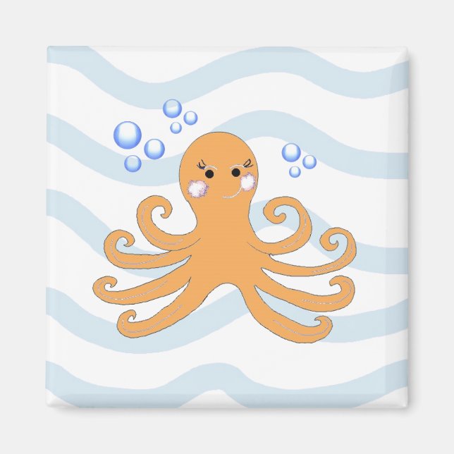 Imán Pulpo de Dibujos Animados (Frente)