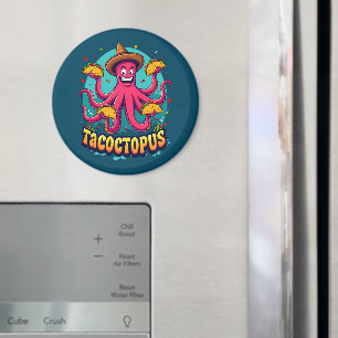 Imán Pulpo de Dibujos Animados Divertido con Tacos Comi