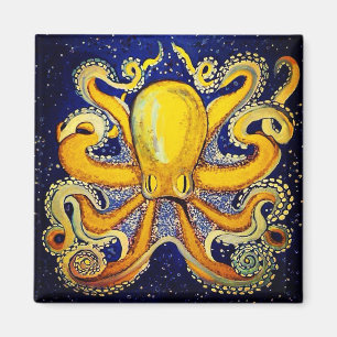 Imán Pulpo del oro en azul