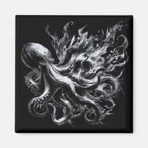 Imán Pulpo Kraken de Tinta Abstracta
