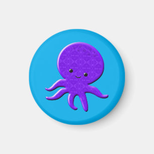 Imán Pulpo Morado Adorable