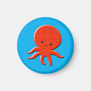 Imán Pulpo Rojo Adorable