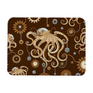 Imán Pulpo Steampunk Retro Fantasía Mecánica