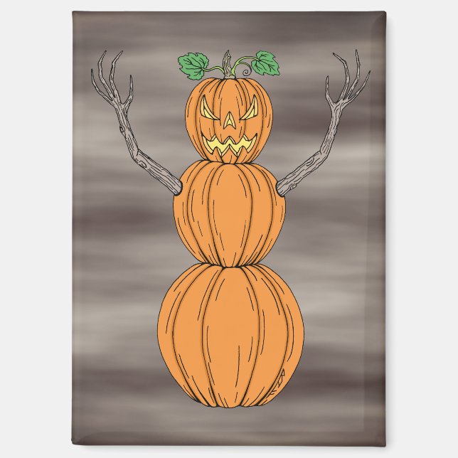 Imán Pumpkin Man Halloween Art (Anverso)