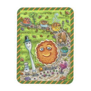 IMÁN PUMPKIN PIE Y AMIGOS GRACIAS DÍA DE COMIDA MAGNET