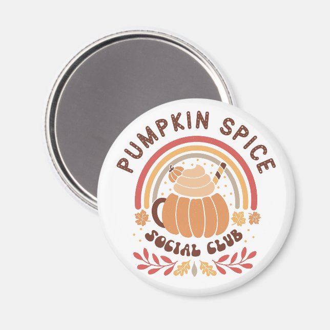 Imán Pumpkin Spice Social Club – Cute Fall PSL  (Anverso/Reverso)