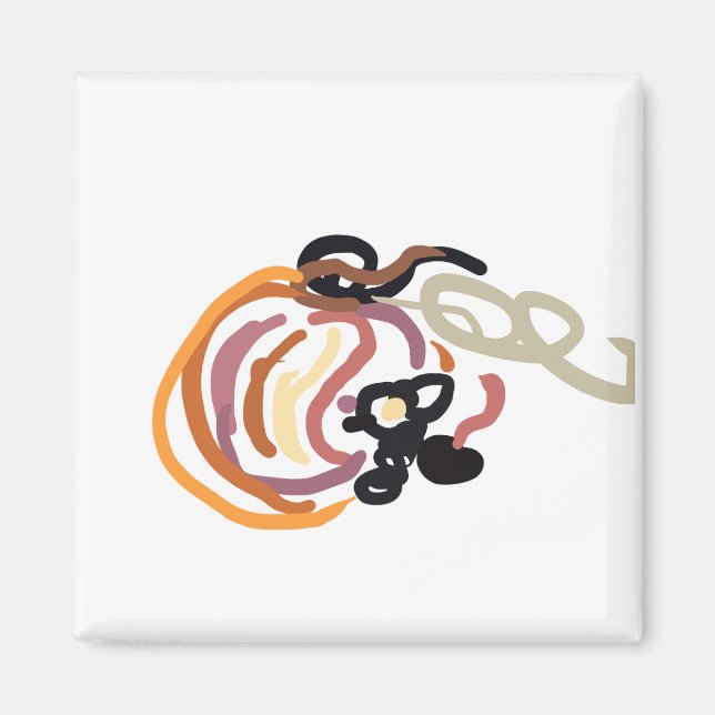 Imán Pumpkin Sunset Autumn cute (Frente)