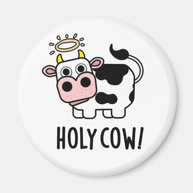 Imán Pun animal divertido de vaca sagrada (Frente)