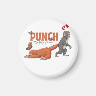 Imán Punch‑kun & Plush Monkey – Kawaii para Niños
