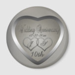 Imán Punched Tin 10 Year Anniversary<br><div class="desc">The traditional gift of the 10 Year Wedding Anniversary is tin.  In keeping with that tradition,  we have created our Punched Tin Look 10th Wedding Anniversary design.  Please note that all embellishments are digitally created to appear realistic.</div>